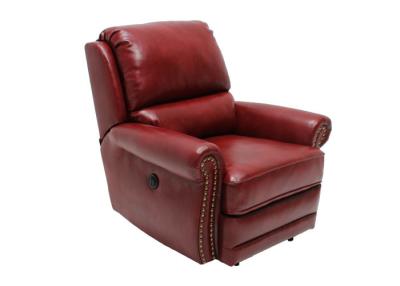 China Oversized Red Leather Motion Recliner Chair Entertainment Room With Cup Holder for sale