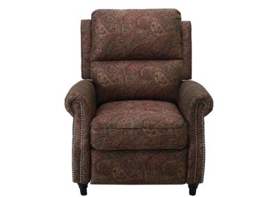 China Modern Brown Push Back Recliner Chair Lounge Area With Patterned Fabric for sale