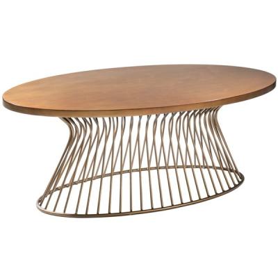 China Soft Wire Brushed Distressing Solid Wood Coffee Table , Oak Occasional Tables  for sale