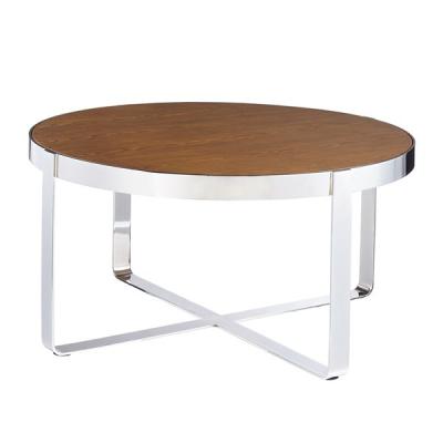 China 18mmT MDF Solid Wood Coffee Table For Office , Round Wooden Occasional Tables for sale