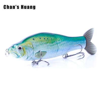 China Huang Chan Floating 16.5CM ABS Hard Plastic Glider 56G Shad Bait Jointed Fishing Lure 2PCS Replaced Soft Tail Pike Muskies Killer Swimbait for sale