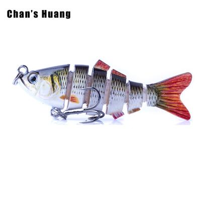 China ABS Hard Plastic Huang 7CM 8.5G Mini Multi Jointed Swimbait Sharp 3D Hook Eyes Small Wobblers Sinking Baits Best Fishing Lures For Bass for sale