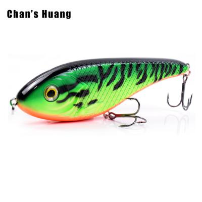 China ABS Hard Plastic Chan Huang Artificial Sinking Lipless Glider Jig Wobbler 15CM 81G Jerkbait Pike Heavy Sinking Fishing Lures Big Tackle for sale