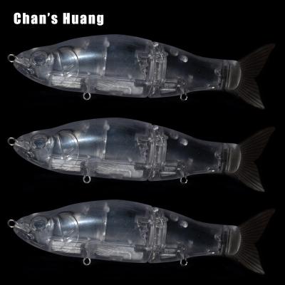 China ABS Hard Plastic Chan Huang White 16.5CM Joined Swimbait Glider Sinking 58G Floating 51.5G Unpainted Slider Shad Bait For Fishing Lure DIY for sale