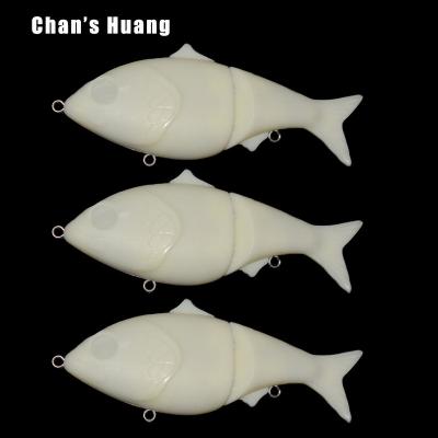 China Chan's Huang Unpainted Swimbait 13CM Artificial Fishing Lure 52G Down White Shad Tackle Wholesale Glide Baits For Flathead JM03 for sale