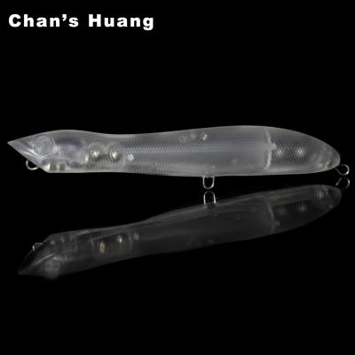 China Huang Blank Pencil Wobbler Fishing Chan ABS Hard Plastic Lure Topwater Snap Unpainted Baits Long Wobbler Pencil Casting Bait For Bass for sale