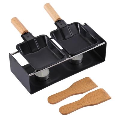 China Sustainable Cheese Grill Set With Handle For 2 Person Cheese Rack Plate for sale