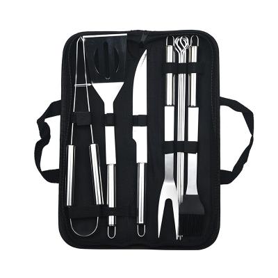 China Portable Outdoor Portable Oxford BBQ Tool Kit Stainless Steel Fork Combination Grill Set for sale