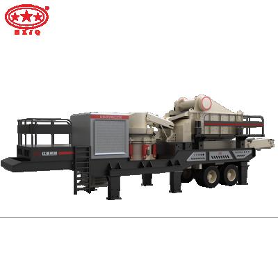 China Construction and building HXJQ mobile hydraulic cone crusher plant/mobile diesel crusher/mobile diesel engine stone crusher for sale