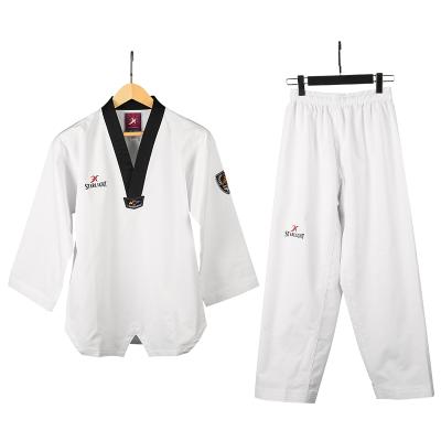 China Durable Chinese Taekwondo Equipment Manufacturers Custom Taekwondo Uniform For Kids Adults Material Arts Training for sale