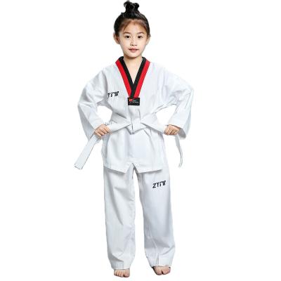 China Durable Comfortable White Cotton Martial Arts Karate Suits Taekwondo Judo Uniform for sale