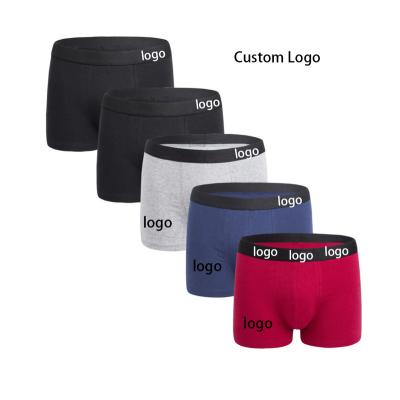 China Custom Breathable Cotton Men's Underwear ODM Logo Elastic Men Boxers Brief OEM for sale