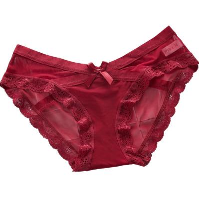 China 2020 Breathable Sexy Transparent Ladies Underwear Briefs Lace Up Seamless Women's Panties Woman Underwear for sale