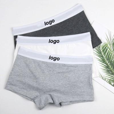 China OEM Breathable ODM Logo Cotton Women Underwear Ladies Custom Panties Plus Size Cotton Boxer Lady Panties for sale