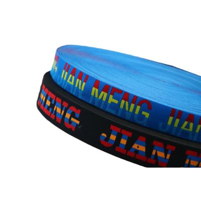 China Wholesale High Quality Elastic Band Logo Jacquard Elastic Polyester Nylon Webbing Custom Brand for sale