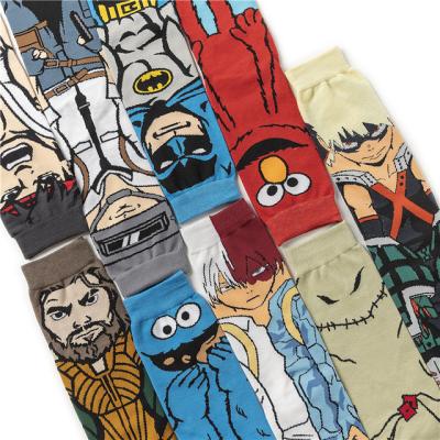 China Cartoon QUICK DRY Men's College Hero Fashion Socks Mid And Long Tube Business Men Socks for sale