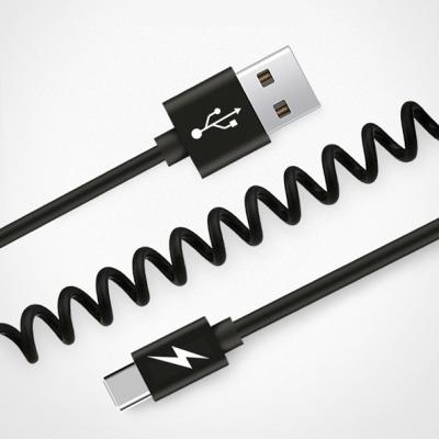 China Wholesale High Quality Mobile USB C Retractable Charging Cable Type C Stretch Spring C Coiled Data Cables For Keyboard Mobile for sale