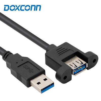 China COMPUTER Factory USB 3.0 Male to Female Supplement Data Transfer Hard Drive Extension Cable Front USB Panel Mount Cable with M3 Screw for sale