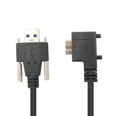 China Convenient Angled USB3.0 A Male To Male B 3.0 Data Cable Micro USB To Micro USB Cable Panel Mount Security Screw Cable For Industrial Camera for sale