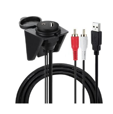 China Multimedia Wholesale Male AUX. Car Dash Mount 3.5mm USB 2.0 To Female Extension Converter Cable for sale