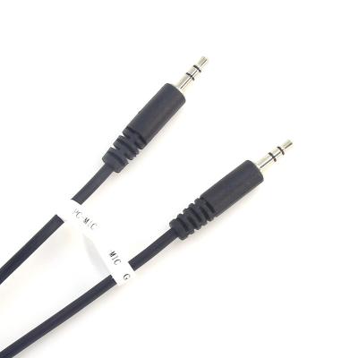 China Camera Customized 3.5mm Male Stereo Audio Cable Trs Plug 3 Pole To 3.5 Male Black White Jack Audio Aux Cable For Camera for sale