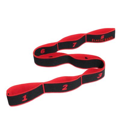 China High Quality Yoga Dance Pilates Stretch Strap Elastic Strap Stretching Strap For Physiotherapy With 8 Loops for sale