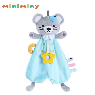 China Baby Accompany Custom Cuddle Blanket Newborn Circus Mouse Baby Cuddle Animal Soft Blanket For Newborn for sale