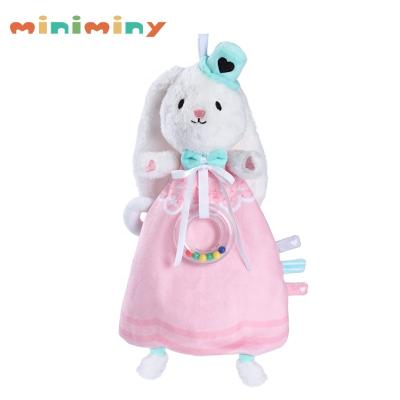 China Baby Accompany Wholesale Lovie Blankie Baby Newborn Soft Comforter Lovely Pink Snuggle Lovely Bunny Security Blanket for sale