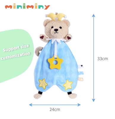 China Baby Accompany Lovely Blanket Teddy Bear Lovey Baby Security Plush Teething Tissue Towel for sale