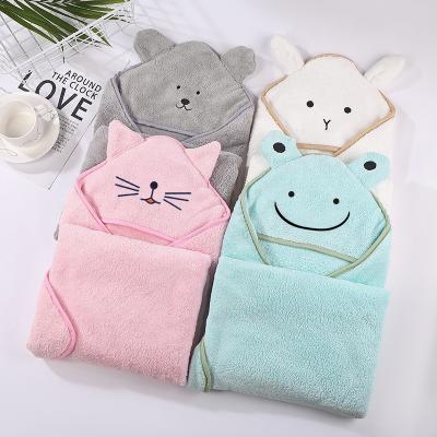 China Best Quality Kids Safe Best Choice Coral Fleece Hooded Beach Super Absorbent Baby Bath Towel for sale