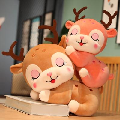 China Cute Plush Toy Fawn Plush Pillow High Quality Home Child Deco 20Cm Deer Sleep Cushion Pink for sale