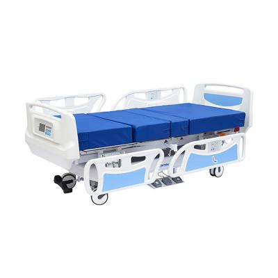 China Hospital Column Hospital Bed 5 Function ICU Electric Hospital Bed With Foot Pedal for sale