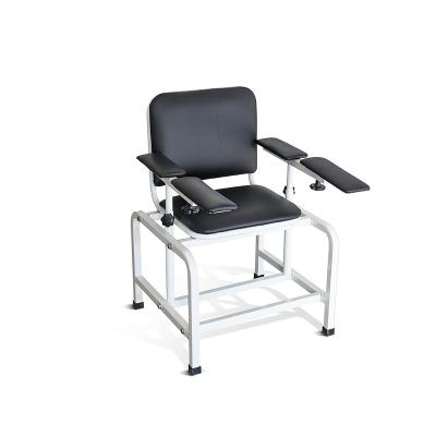 China Powder Coated Armrest Adjustment Steel Structure Lab Phlebotomy Hemodialysis Chair Medical Manual Sample Blood Donor Chair for sale