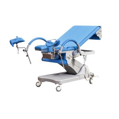 China Electric Hospital Bed Multifuctions Gynecology Examination Table Gynae Ultrasound Examination Couch Table With Stirrup for sale