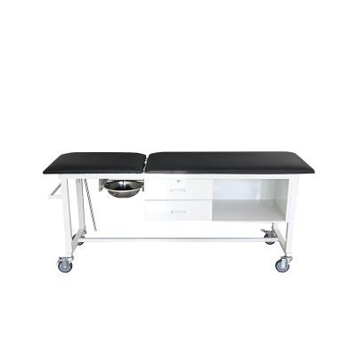 China Adjustable Hospital Clinic Hospital Examination Table Furniture Medical Back Treatment Bed Clinic Examination Table with Drawers for sale