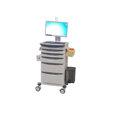 China Modern Hospital Equipment Manufacturer China Workstation Trolley Computer Carts Portable Medical Ward Trolley for sale