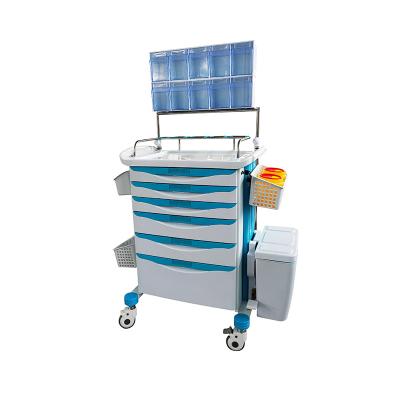 China MK-P08 Modern Durable And Folding Iv Pole Easy Cleaning Medical Hospital Crash Trolley for sale