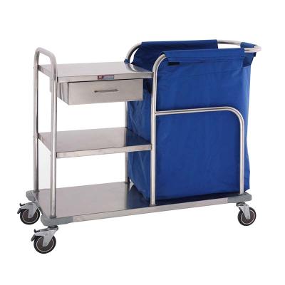 China China Modern Cheap Mobile Stainless Steel Medical Laundry Collecting Trolley For Hospital for sale