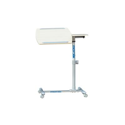 China Detachable Gas Spring Inpatient Bed Side Table Overbed Medical Adjustable Dining Table Rotary Table With Wheels for sale