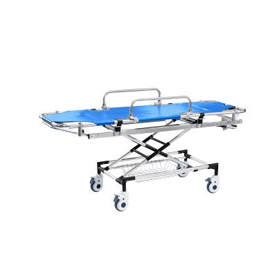 China New Model Emergency Rescue Metal Stretcher First Aid Ambulance Transfer Trolley With Height Adjustment for sale