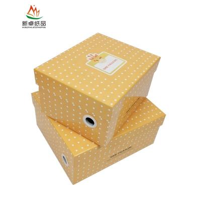 China Recycled Materials Wholesale Custom Cardboard Children's Shoe Box With Logo Flip Cover for sale