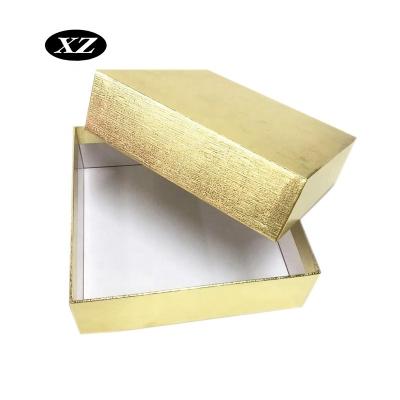 China Recycled Materials Recycle Material Lid And Gift Box Gold Color Low Rigid Clear Lid Boxes For Gift Packaging for sale