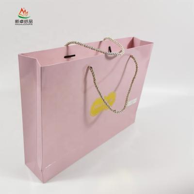 China Recyclable Wholesale Custom Printed Your Own Logo Cardboard Gift Craft Shopping Paper Bag With Ribbon Drawstring for sale