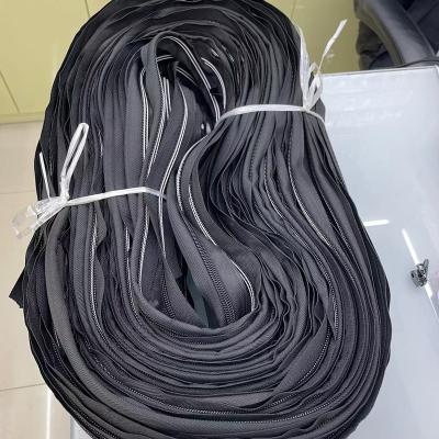 China Black 5# Long Zipper Durable High Quality Explosion Proof Nylon Zipper Double Tooth for sale