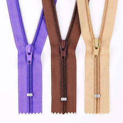 China Factory Wholesale 5# 20cm Self Lock Cierre Nylon Polyester Zipper Tape With Nylon Teeth Tightly End Nylon Coil Zipper For Bag for sale