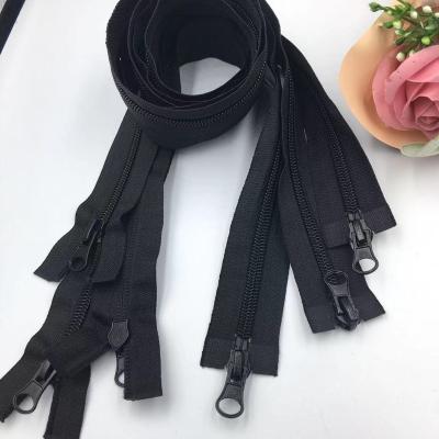 China Wholesale 5# Automatic Lock Zipper Nylon Double Head Injection Sealing Garment Zipper for sale