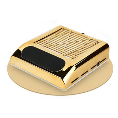 China Easy Apply Gold Color Power Nail Dust Collector Nail Dryer Vacuum Nail Extractor Tool Strong Table Dust Collector for sale