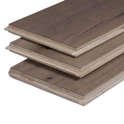 China Modern Gray Brushed Light Oak Multilayer Solid Wood Flooring Engineered Wood Flooring for sale