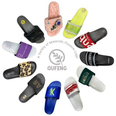 中国 Custom Logo Pattern Designer Unisex Plush Quick-Dry Embroidery EVA PVC PVC Sandals Unisex Plain Slides Slippers 販売のため