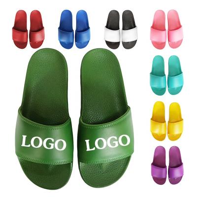 China Qufeng Anti-slippery Shoe Eva Single Slide Sandal, Custom Black PVC Mens Slide Sandal Logo Slide Sandal Men Slipper en venta